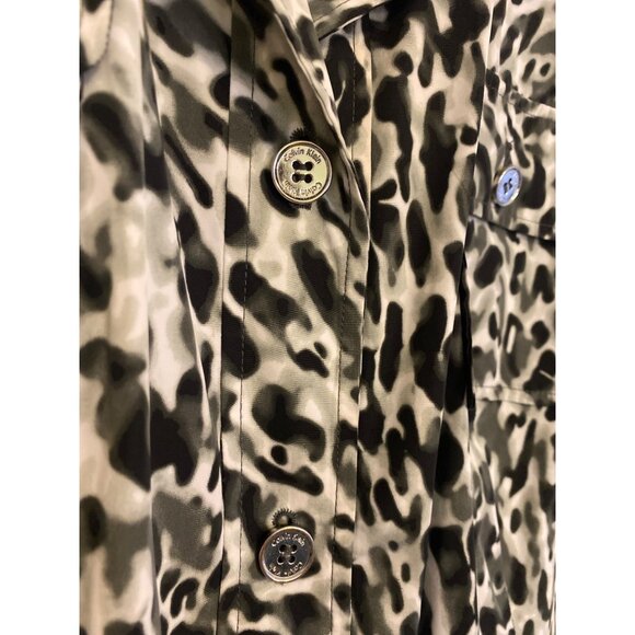Calvin Klein Women's Black & White Animal Print Button-Up Jacket Best for 1X - Picture 3 of 9